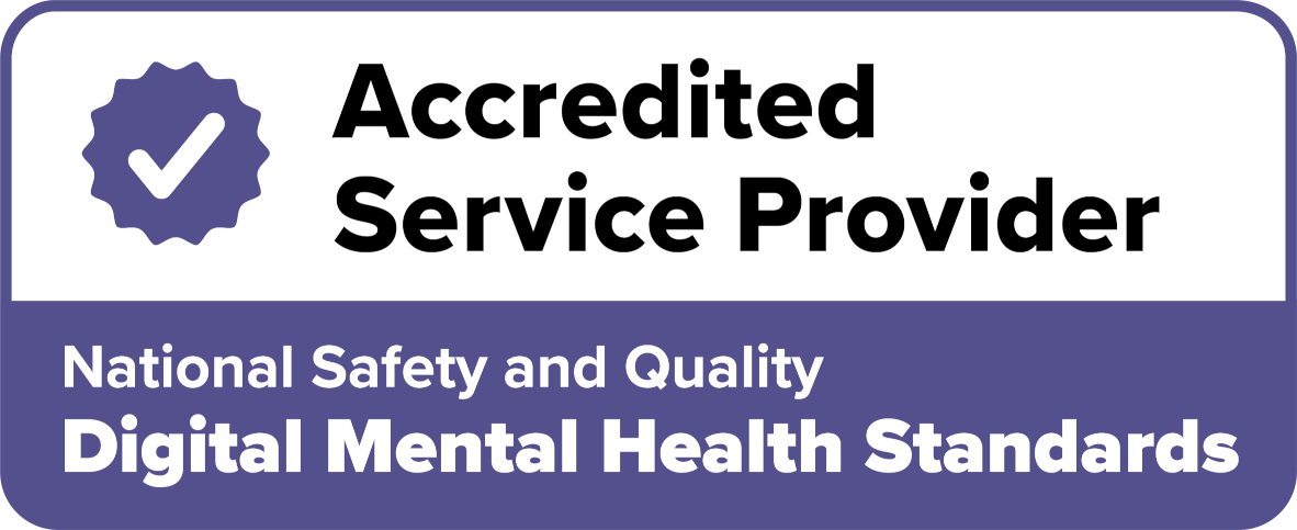 Logo of an Accredited Service Provider under the National Safety and Quality Digital Mental Health Standards